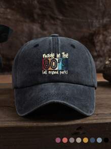 1 件男女通用 80 年代图案做旧可调节棒球帽，适合户外和休闲穿着