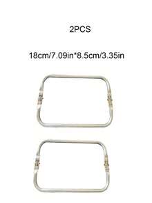 各种尺寸的方形铝合金夹子，U型和方形钱包框架带锁，金属吻锁框架，适用于钩编包、手提包和手拿包，适合DIY包包制作和手工项目，适合手工艺者、缝纫师、包包制作者和礼品制作者，是复活节、母亲节、手工礼品和日常使用的理想之选，多功能，可用作包包配件、DIY工艺用品和手提包装饰。 - 銀色 - 查看 11