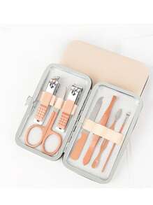 1 Juego de Kit de Cuidado de Uñas de 8 en 1 que incluye cortaúñas, herramientas de arreglo y pedicura, juego de cuidado personal con estuche de viaje, gran regalo para hombres, mujeres, familia y amigos