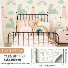 1 miếng giấy dán tường hoa màu hồng và xám, dày, chống thấm nước và chống ẩm, miếng dán tường tự dính có thể tháo rời để trang trí trong phòng trẻ em, phòng khách, phòng trẻ em, lớp học - Nhiều màu - Xem 9