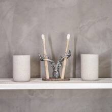 ATGRWYER 2PCS Concrete Bathroom Tumbler Cup Set,Toothbrush Holder,Hotel Mouthwash Cups Made Of Cement Material With A Sense Of Design - Default - View 7