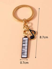 1 件男女通用乐器电子键盘钥匙扣，音乐爱好者礼物吊坠钥匙圈学校汽车配件可爱哥特 Y2k - 黑與白 - 查看 2