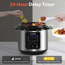 1pc 6L Multifunctional Electric Pressure Cooker, 1000W High Power, 18 Preset Functions, 1-Touch Keep Warm, 24H Timer, LED Display, 3 Pressure Levels, Stainless Steel Body, Aluminum Inner Pot, Non-Stick Coating, Ideal For Household Use - EU F Type Plug(220-240V) - View 3
