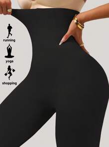 1pc High-Waisted Control Slimming Yoga Pants, Tummy Shaping & Lifting, Elastic & Comfortable, Full Length Leggings Suitable For All Seasons