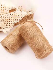 1/2/3 件 2 毫米 100 米天然黄麻绳丝带蝴蝶结工艺品 DIY 婚礼礼品包装园艺黄麻绳缝纫派对手工装饰配件 - 黃麻色 - 查看 4