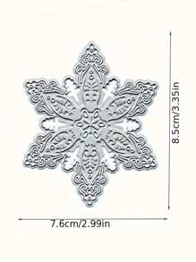 1pc Christmas Snowflake Die-Cut Embossing Stencil, Metal Cutting Dies For DIY Scrapbooking, Photo Album Decorative Craft, Silver Grey Christmas Theme Paper Card Making Tool