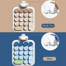 MOFII MOFII Portable 2.4G Wireless Number Keyboard 18 Keys Retro Round Keycads Wireless Keyboard Cute Bear Colorful Numeric Keypad For PC/Desktop/Laptop