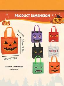 6pcs Halloween Gift Wrapping Bags, Halloween Trick Or Treat Tote Bags With Handles, Halloween Party,Trick Or Treat Wrapping Bags For Halloween Gifts, Gift Wrapping Tote Bags, Halloween, Trick Or Treat,Halloween Decor, Fall Decor, Halloween Decorations, Halloween Party Carnival Gift Bags Multi Piece Halloween Series Gift Bag Gift Packaging Tote Bag For Gift Giving Exquisite And Cute Portable Tote Bag Suitable For Halloween Parties