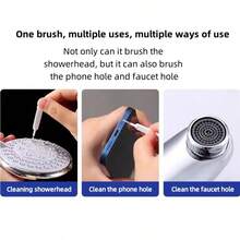 10pcs Bathroom Shower Head Cleaning Brush Washing Anti-Clogging Small Brush Pore Gap Cleaning Brush Keyboard Mobile Phone Hole Pore Gap Washing Tools - White - View 5