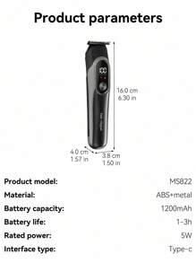 5合1理发器套装，数字显示电动理发器，剃须刀头可调节，雕刻功能，多功能电动理发器