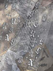 1片5D金属哥特风美甲贴纸，DIY优雅美甲装饰贴纸，女孩指甲的绝佳装饰 - 彩色 - 查看 4