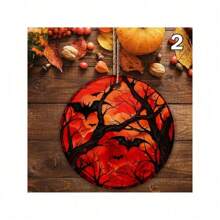 1 套个性化桌面装饰竹耙沙盘、万圣节沙盘装饰、微景观沙盘工艺品、7 件万圣节和圣诞树装饰 - 亚克力哥特式蝙蝠悬挂装饰，用于节日展示，无需电源，无羽毛配件，适用于家庭和派对装饰