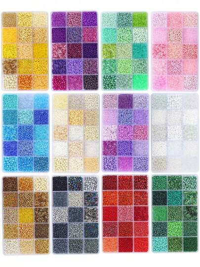 1 Conjunto 15 Grades Tubos de Contas de Semente de Vidro, Adequado para Fabricação de Joias, Pulseiras, Artesanato DIY, Ótimo Presente para Amigos e Entes Queridos