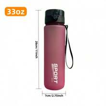 1pc 33OZ/1000ml Outdoor Large Capacity Sports Water Bottle With Time Markings, Large Capacity Water Bottle With Handle Strap And Drinking Spout, Suitable For Outdoor Sports, Fitness, Cycling, Camping, School, Holiday Gifts, Birthday Gifts - Multicolor - View 8