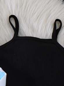 3-Piece Girls' Street Style Tie-Dye Print Long Sleeve Hoodie, Camisole And Pants Set, Autumn/Winter - Blue - View 4