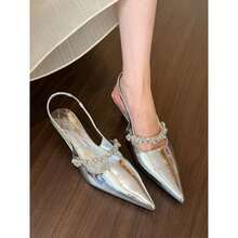 Women's Pointed High Heels, Low Heels, Elegant And Slim, Stiletto Heel, Closed Toe, High Heels
