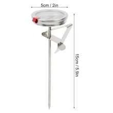 Termómetro de sonda de acero inoxidable para cocinar, aceite y carne, 0-300°C, también se puede utilizar como termómetro para alimentos para bebés, carne, sopa, yogur, mermelada, etc. - Plateado - Ver 4
