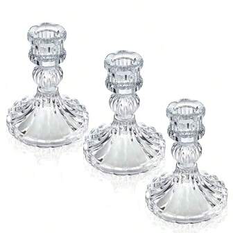 6pcs Palace Candle Holder, Transparent Candle Holders, Natural Crystal Design Candle Holders, Suitable For Home Tabletop Decoration, Candle Centerpiece, Wedding Decoration, Romantic Dinner Candles, Birthday Party, Festival1.5