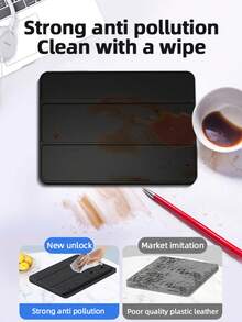 Carcasa trasera de TPU suave con tapa plegable de triple pliegue, compatible con el caso para Honor Pad X8A 11''/Honor Pad X9 11 pulgadas 2024 (ambos Honor Pads X9 son de 11 pulgadas)/ X8 Pro 11.5''/Compatible con Matepad SE 11 2024/Compatible con Matepad 11.5S/Honor Pad X9A 2025/Honor Pad X9 Pro 11.5 pulgadas/Compatible con HUAWEI MatePad 11.5" 2023 2024 - Negro - Ver 7