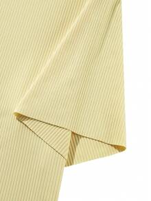 Men's Summer Casual Solid Color Round Neck Short Sleeve T-Shirt - 杏色 - 查看 4