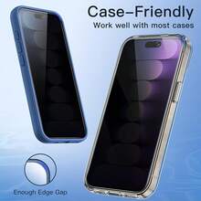 JETech Privacy Screen Protector For 15 Pro 6.1 Inch, Anti-Spy Tempered Glass Screen Protector With Easy Installation Frame, 2 Units - iPhone 15 Pro Max - 查看 8