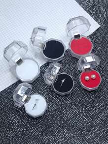 3PCS Cute Acrylic Valentine's Day Engagement Wedding Party Favors Ring Box, Earrings Earring Ring Storage Box, Jewelry Display Box, Transparent Crystal Plastic Ring Box, Earrings Jewelry Storage Display Box, Wedding Valentine's Day Favors Box, Exquisite High-End Convenience Goods