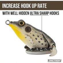 Lunkerhunt Serie Rana Lunker, 6.3 cm, señuelo de Pesca Estilo té Verde - Corvina - Ver 8