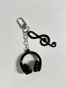 1pc Unisex Music Lover Keychain Music Note Shaped Earphone Holder Stylish Phone Strap Versatile For Backpack Music Festival Gift Backpack Decor Keychain For Bag Car Accessories For Women - Multicolor - View 8