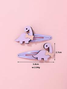 2 chiếc kẹp tóc hình khủng long, thích hợp để trang trí kiểu tóc hàng ngày cho bé gái. - khủng long - Xem 5