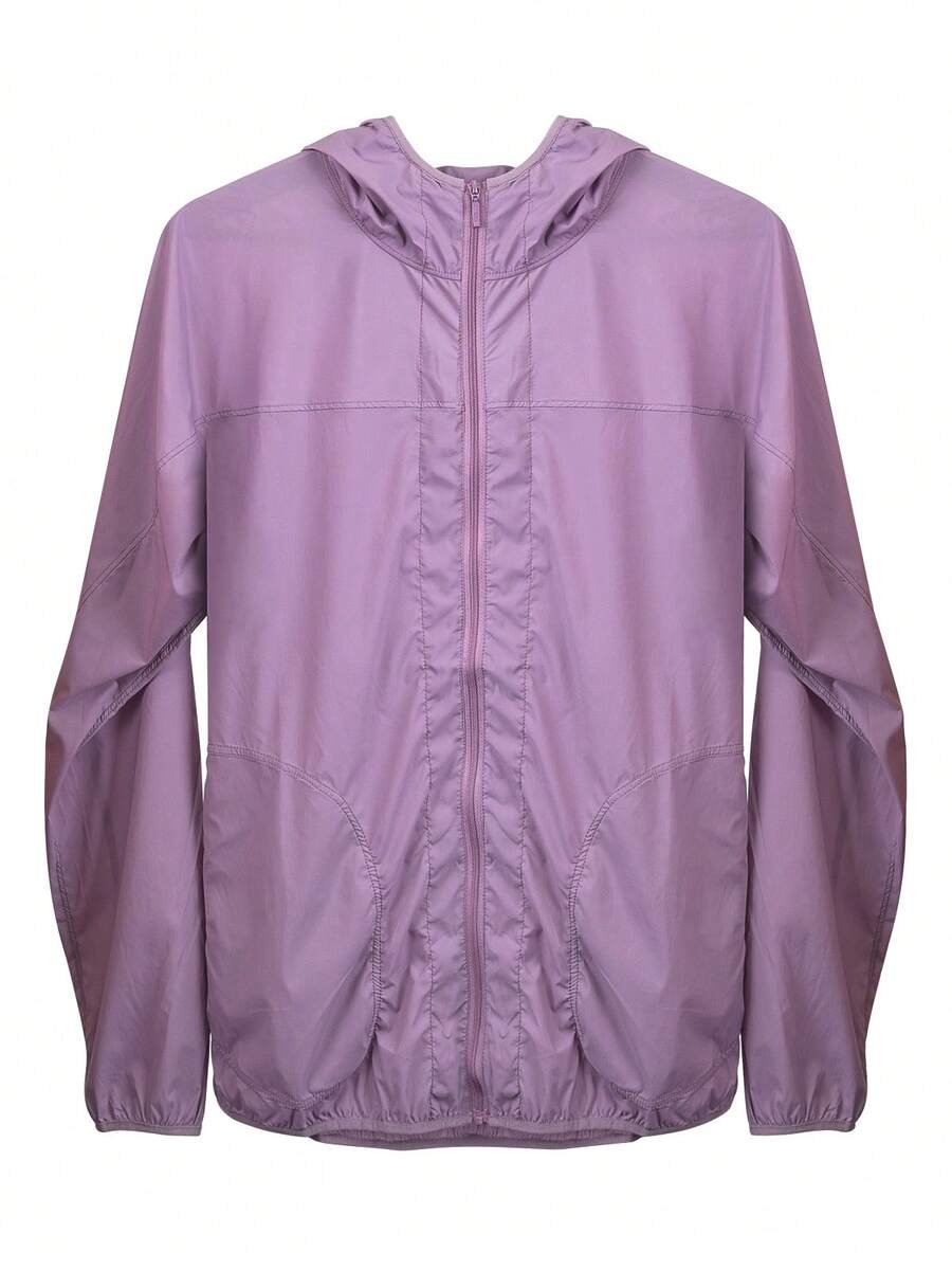 Women's Sun Protection Shirts Full Zip UPF 50+ Lightweight Breathable Sun Protection Hoodie Athletic Jacket Long Sleeve Hiking Outdoor With Pockets - 紫色 - 查看 1