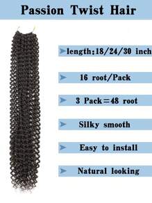 Passion Twist Hair 14/18/24/30/36 Inch 3 Packs Passion Twist Crochet Hair Water Wave Crochet Hair Curly Braiding Hair