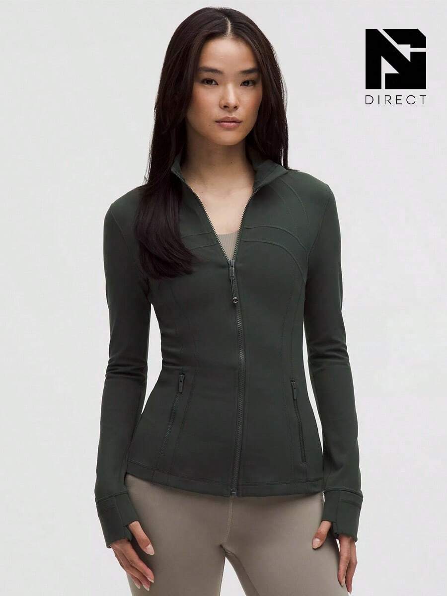 Lululemon Define Jacket Nulu Women's Lightweight, Full Zip Running Track Jacket-For Yoga Gym Running-Sweat-Wicking-Yoga-All Seasons Sport-Spring/Summer-Autumn/Winter-Mother's Day Gifts-Father's Day Gift - Rainforest Green - 查看 1
