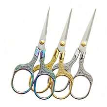 1pc Random Color Send Elegant Stainless Steel Scissors - Sharp For Embroidery, Sewing, Handicrafts And Office Use - Random Color Delivery - View 5