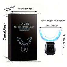 Black Teeth Whitening Kit: 1pc Gel Pen, Suitable For Sensitive Teeth, 16X LED Whitening Gel, Home Dental Care Product, 1pc Mouthpiece, 3pcs 3ml Gel Pens, 200mAh Whitening Device - Black - View 3