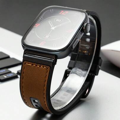 حزام متوافق مع ساعة هواوي ووتش فت 4/4برو/3 - مصنوع من جلد وسيليكون، حزام متوافق مع ساعة هواوي ووتش فت 3 الذكية، اكسسوارات معصم