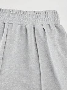 2pcs/Set Casual Loose Straight Leg Knit Solid Color Pants, Street Style For Girls