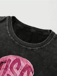 男士水洗宽松印花T恤，春夏季，经典圆领设计，简约百搭，透气吸湿排汗，适合搭配牛仔裤、休闲裤、西装裤、职场、通勤、日常穿着、约会、运动、健身