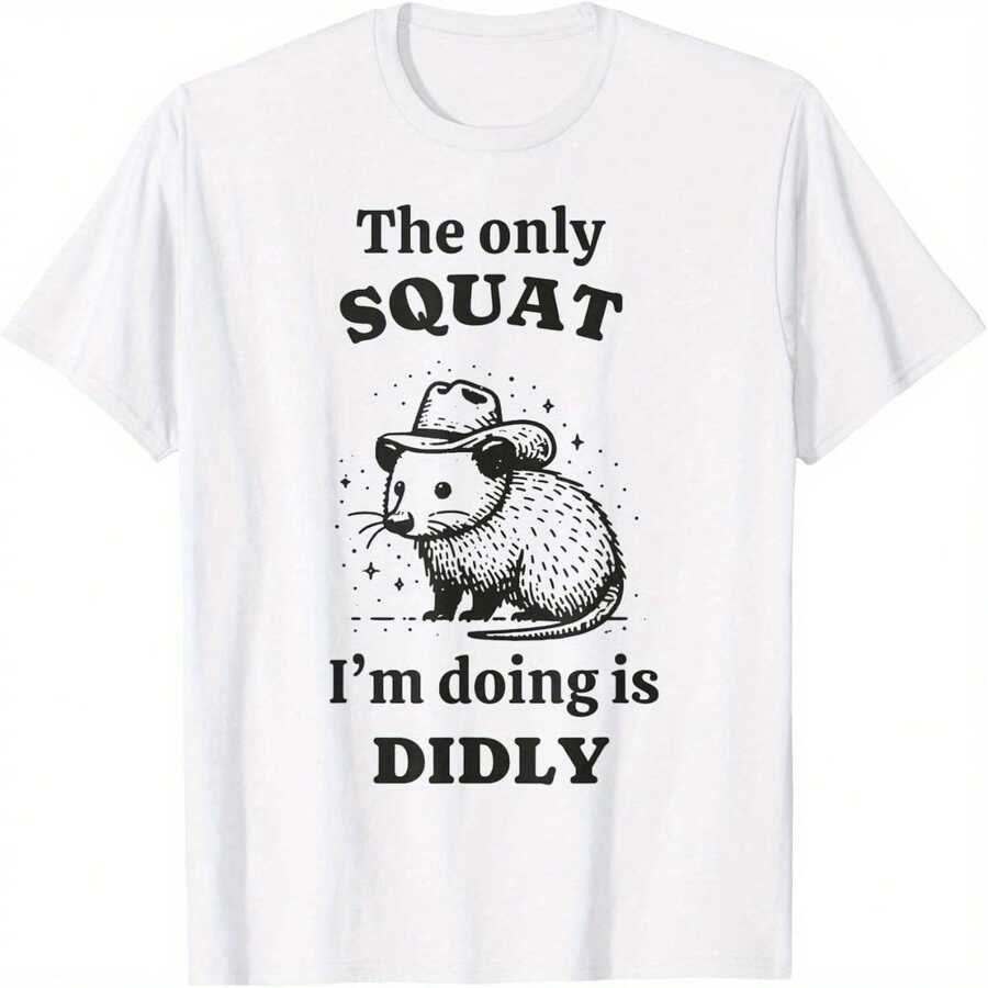 Rat The Only Squat I'm Doing Is Didly T-Shirt3789220g Mercerized Long-Staple Cotton T-Shirt, Fabric With Pearl-Like D Luster, Drooping Feeling Is Very Good, Feel Silky. The Use Of Micro-Slim Cut, With The Collarbone N Elegantly Show The Boat-Ped Collar, Designed For The Pursuit Of Classil Romantic Temperat Of Wo. Inspired By The Drat Paintings Of Alphonse Muasher, The High-Precision Digital Direct-Injection Technique Shows The Silhouette Of A Young Girl Intertwined With Flowers And Vines. The Lines Are Ooth And Gorgeous, And The Colors Are Ft And Retro. This Is Not Only A T-Shirt, But Al A Flowing Artwork, Conveying The Delicy And Tenderness At The Turn Of The Century. Perfect For Art Exhibitions, All Concerts Or Relaxing Afternoons In Retro Fes, This Is An Indispensable Addition To The Wardrobe Of Art Lovers And Retro Aficionados Alike. - White - View 1