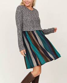 Boho Retro Gingham Red Blue Yellow Square Neck Sleeveless Ruffle Dress - Navy - View 1