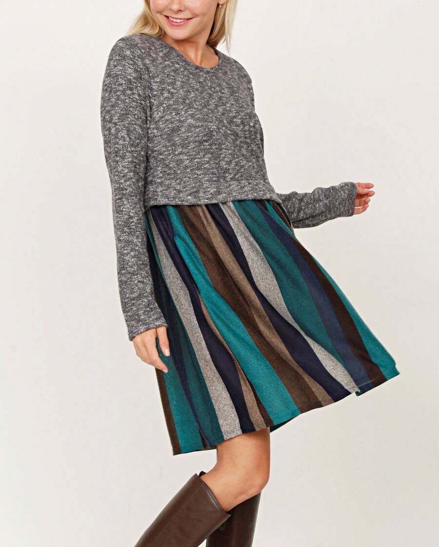 Boho Retro Gingham Red Blue Yellow Square Neck Sleeveless Ruffle Dress - Navy - View 1