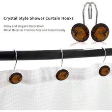 MitoVilla Purple Shower Curtain Hooks Rings, Metal Shower Hooks Shower Curtain Liner, Purple Rust Proof Shower Rings Curtain Accessories And Bathroom Shower Rod, 12 Pack Bathroom Set - Brown - View 4