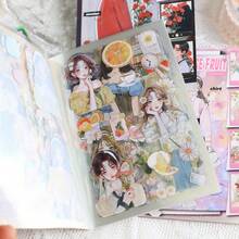 20 张 PET 粘性装饰贴纸书本透明创意 DIY 贴纸用于剪贴簿装饰垃圾日记用品贴纸，用于学校用品，返校 - 彩色 - 查看 4