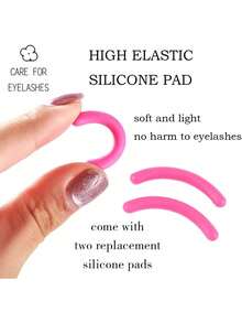 13 件睫毛夹套装，包括不锈钢睫毛分离梳、3 合 1 睫毛夹、4 支睫毛刷、5 个睫毛夹替换垫、2 支备用梳子，适合所有眼型，提供出色的卷翘效果，化妆，便宜，房间装饰，梳妆台，旅行，卧室，化妆配件，睫毛夹 - 粉色 - 查看 8