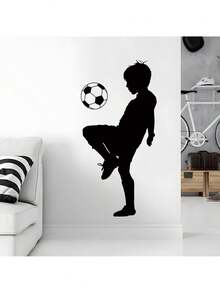 Large Pack Children's Wall Stickers - Football Theme For Baby Boy's Sports Room Decor, Removable & Repositionable Vinyl Game Room Decals - Multicolor - View 2