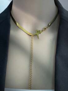 1pc Fashionable Titanium Star Pendant Necklace For Men