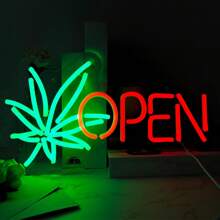 Grünes Blatt Neon-Schild, LED-leuchtendes Neon-Schild, USB-betriebenes Neon-Schild, Wanddekoration Stimmungslicht, grünes Blatt LED-Licht für Männerhöhle, Schlafzimmer, Wohnzimmer, Weihnachten, Geburtstag, Geschenk, Bar, Club, Café, Geschäft, Party, Fensterdekor, einstellbares Kunstblattlicht