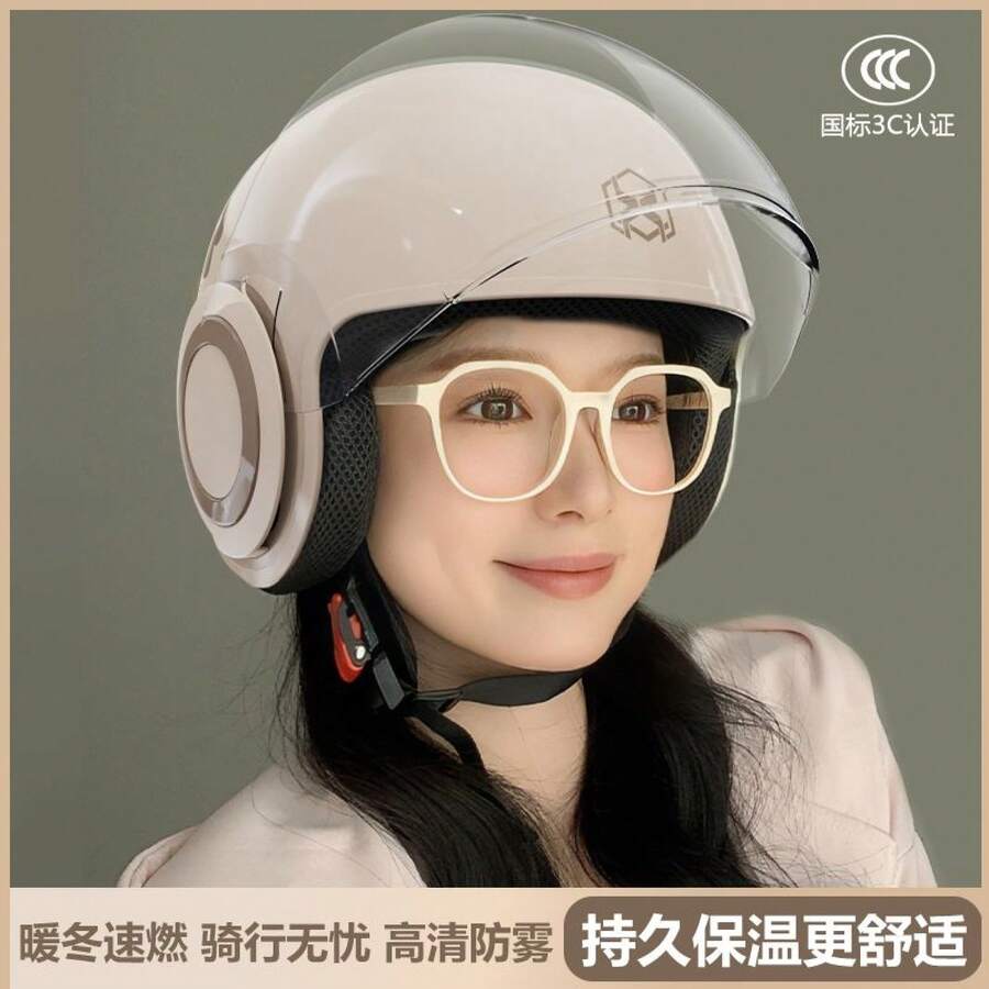 Bicycle Helmets - 3C Certification - Ice Powder Bear [Anti-fog] Dual Mirror - View 1