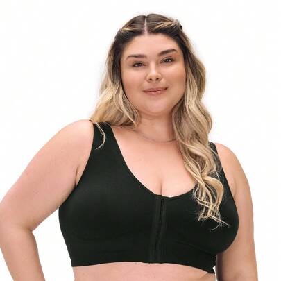 Sutiã Zee Rucci Plus Size Bojo Removivel e fecho Frontal Alças Largas  Sem fio