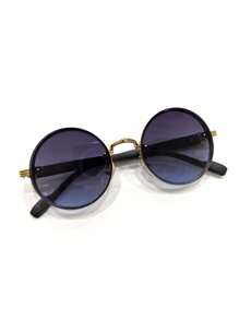 1 pièce Lunettes noires rondes à la mode, lunettes de soleil mode pour hommes et femmes en métal, lunettes de mode rétro punk élégantes, convient pour les shooting de plage d'été, les voyages essentiels, le choix idéal pour les fêtes, le port quotidien, la pêche, les voyages et le camping (branches en grain de bois avec motifs aléatoires) pour les vacances à la plage d'été, les activités extérieures, les voyages
