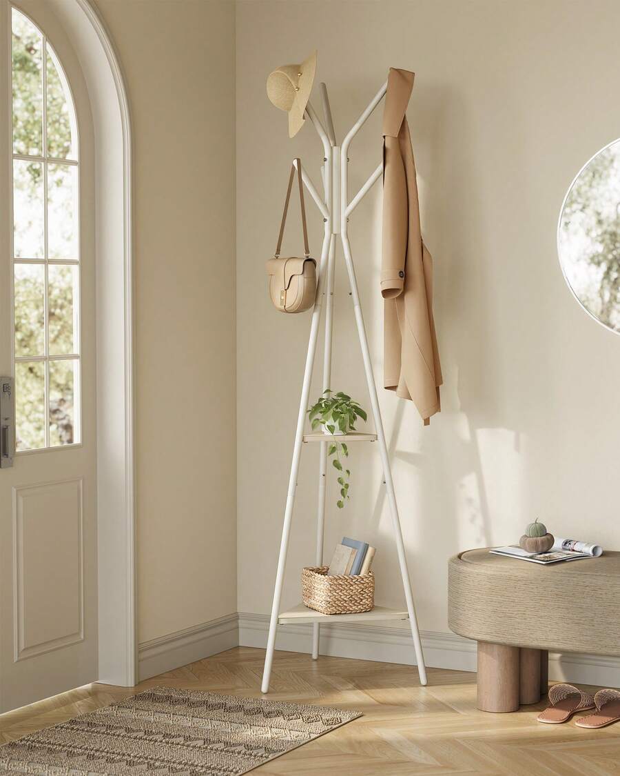 Coat Racks - Beige and Pearl White - View 1